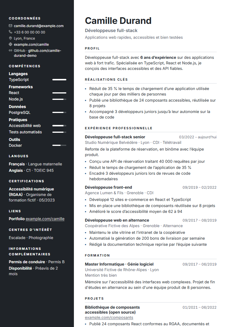 Aperçu du modèle Ardoise